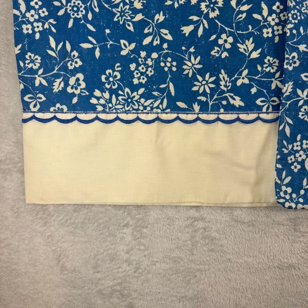 Vintage Block Print Floral Muslin Standard Pillowcases Set of 2  G